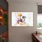 Quadro Decorativo Abstrato Clean Dynamic Com Moldura E Vidro