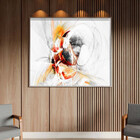 Quadro Decorativo Abstrato Clean Dynamic Com Moldura Prata -