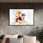 Quadro Decorativo Abstrato Clean Dynamic Com Moldura Preto -