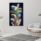 Quadro Decorativo Abstrato Colorful Featrhers - 120x80 Cm