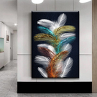 Quadro Decorativo Abstrato Colorful Featrhers - 120x80 Cm