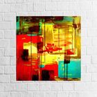 Quadro Decorativo Abstrato Colorido Amarelo 1 Peça 100x100