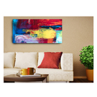 Quadro Decorativo Abstrato Colorido Vermelho 55x100cm