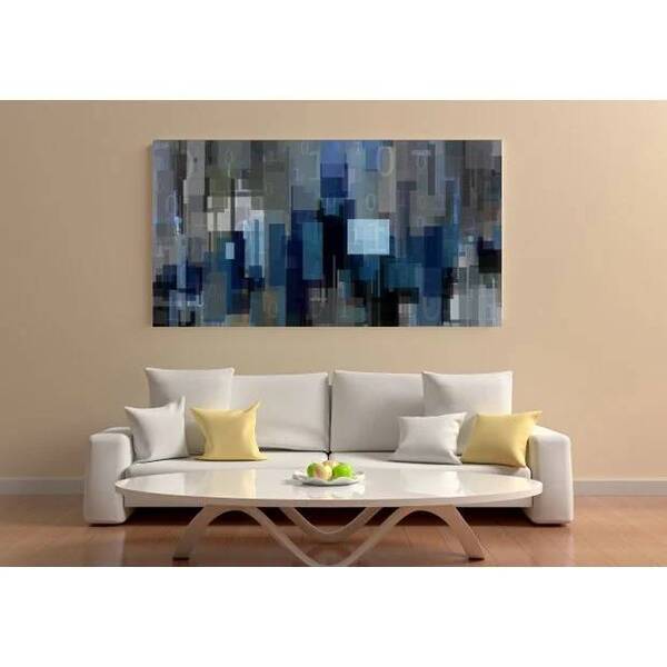 Quadro Decorativo Abstrato Conceito Blue Matrix - 150x100cm