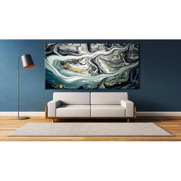 Quadro Decorativo Abstrato Contemporâneo Dark Waves - 180x135