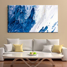 Quadro Decorativo Abstrato Diluição Em Azul - 100x70 Cm