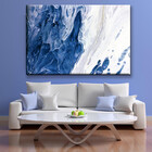 Quadro Decorativo Abstrato Diluição Em Azul - 100x70 Cm
