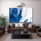 Quadro Decorativo Abstrato Diluição Em Azul - 120x80 Cm