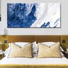 Quadro Decorativo Abstrato Diluição Em Azul - 120x80 Cm