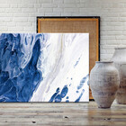 Quadro Decorativo Abstrato Diluição Em Azul - 200x120 Cm