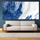 Quadro Decorativo Abstrato Diluição Em Azul - 200x120 Cm