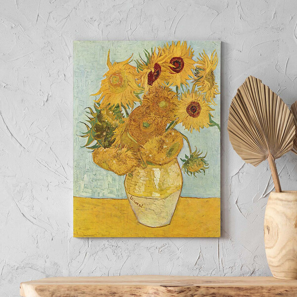 Quadro Decorativo Abstrato Doze Girassóis Numa Jarra - Van Go