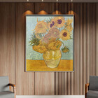 Quadro Decorativo Abstrato Doze Girassóis Numa Jarra - Van Go