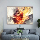 Quadro Decorativo Abstrato Dynamic Curves Com Moldura Marrom