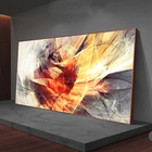 Quadro Decorativo Abstrato Dynamic Curves Com Moldura Marrom