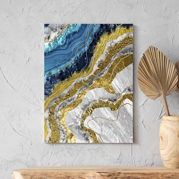 Quadro Decorativo Abstrato Elemento Gelo - 150x80 Cm