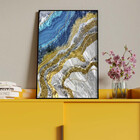 Quadro Decorativo Abstrato Elemento Gelo Com Moldura E Vidro