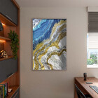 Quadro Decorativo Abstrato Elemento Gelo Com Moldura E Vidro