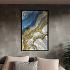 Quadro Decorativo Abstrato Elemento Gelo Com Moldura E Vidro