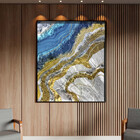 Quadro Decorativo Abstrato Elemento Gelo Com Moldura E Vidro