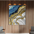 Quadro Decorativo Abstrato Elemento Gelo Com Moldura Prata -