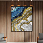 Quadro Decorativo Abstrato Elemento Gelo Com Moldura Preto -