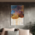 Quadro Decorativo Abstrato Elemento Terra Com Moldura E Vidro