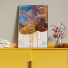 Quadro Decorativo Abstrato Elemento Terra Com Moldura E Vidro