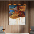 Quadro Decorativo Abstrato Elemento Terra Com Moldura Prata -