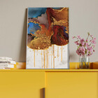 Quadro Decorativo Abstrato Elemento Terra Com Moldura Prata -