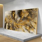 Quadro Decorativo Abstrato Eletric Discharge Com Moldura Dour