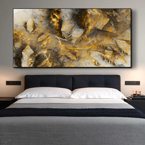 Quadro Decorativo Abstrato Eletric Discharge Com Moldura Pret