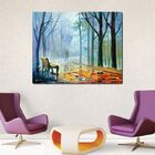 Quadro Decorativo Abstrato Espatulado Inverno Na Praça Banco