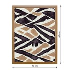 Quadro Decorativo Abstrato Étnico 1 Bege com Vidro 40x60cm Arte Própria