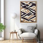 Quadro Decorativo Abstrato Étnico 1 Bege com Vidro 40x60cm Arte Própria