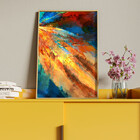 Quadro Decorativo Abstrato Expressive Summer Com Moldura Dour