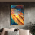Quadro Decorativo Abstrato Expressive Summer Com Moldura E Vi