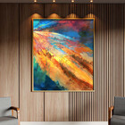 Quadro Decorativo Abstrato Expressive Summer Com Moldura E Vi