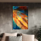 Quadro Decorativo Abstrato Expressive Summer Com Moldura Prat