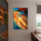 Quadro Decorativo Abstrato Expressive Summer Com Moldura Prat