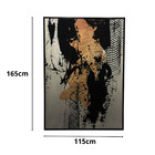 Quadro Decorativo Abstrato Expressões Grafite Preto