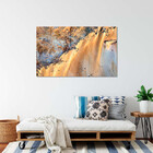 Quadro Decorativo Abstrato Falesias Dourado - 200x100 Cm