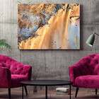 Quadro Decorativo Abstrato Falesias Dourado - 200x100 Cm