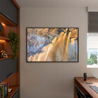 Quadro Decorativo Abstrato Falesias Dourado Com Moldura E Vid