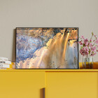 Quadro Decorativo Abstrato Falesias Dourado Com Moldura E Vid