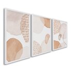 Quadro Decorativo Abstrato Floral Com 3 Telas De Parede Para