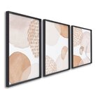 Quadro Decorativo Abstrato Floral Com 3 Telas De Parede Para