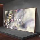 Quadro Decorativo Abstrato Flores Ao Vento Com Moldura Marrom