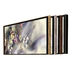 Quadro Decorativo Abstrato Flores Ao Vento Com Moldura Prata