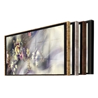 Quadro Decorativo Abstrato Flores Ao Vento Com Moldura Preta